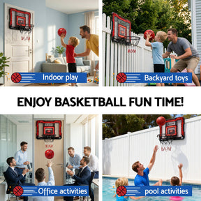 Everfit Mini Basketball Hoop Over Door Indoor LED Scoreboard Kids Set 40x30cm - SportZone.co.nz