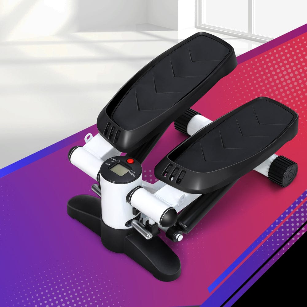 Everfit Mini Stepper with Resistance Rope Aerobic Trainer 150KG White - SportZone.co.nz