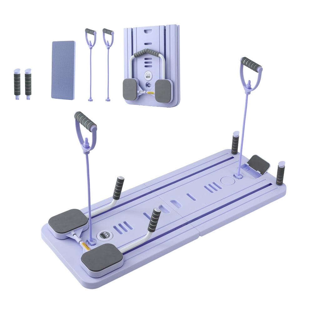 Everfit Pilates Reformer Abdominal Exercise Board Push Up Set Fitness Purple - SportZone.co.nz
