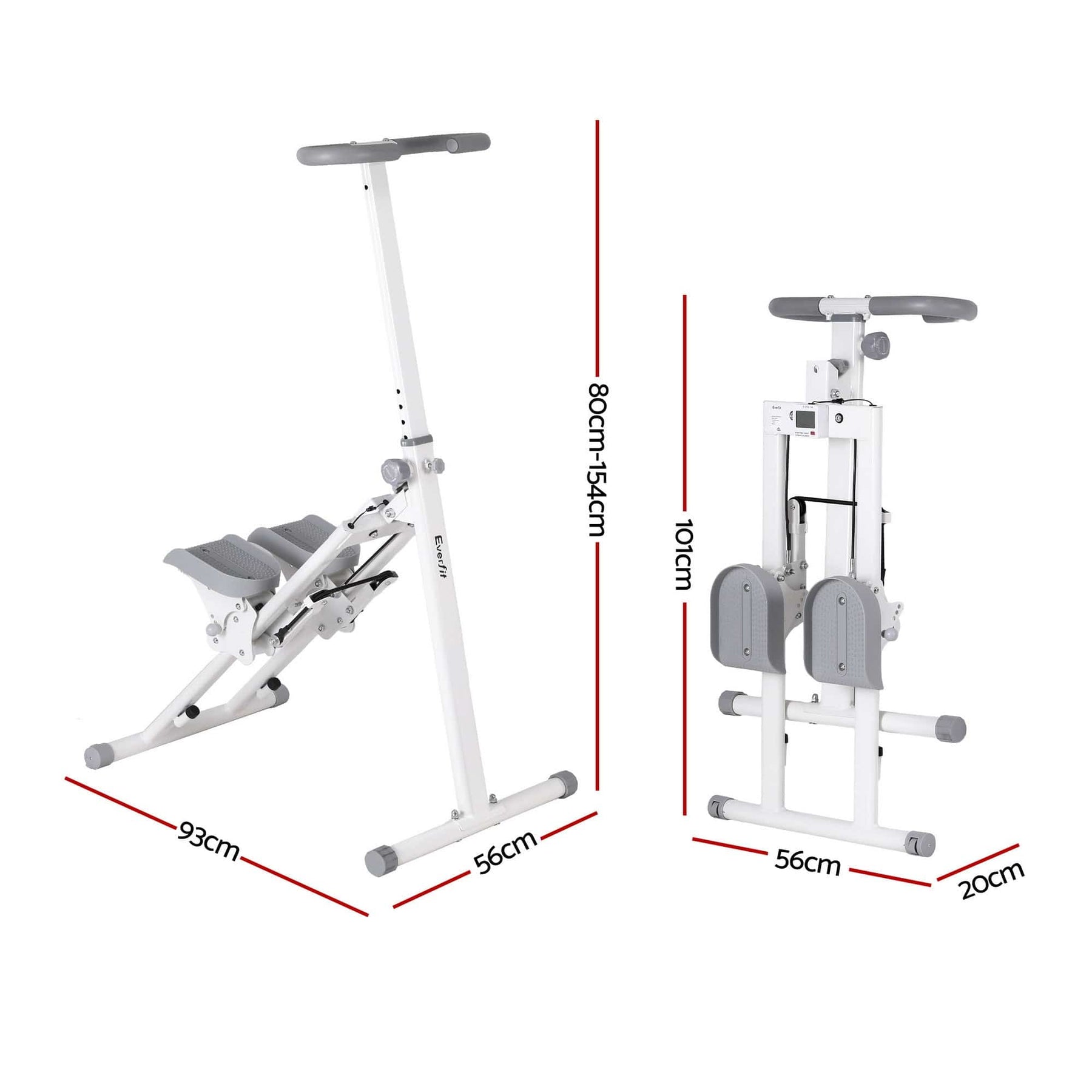 Everfit Step Machine Stair Climber for Home Gym Exercise Foldable LED Display Adjustable Handlebar - SportZone.co.nz