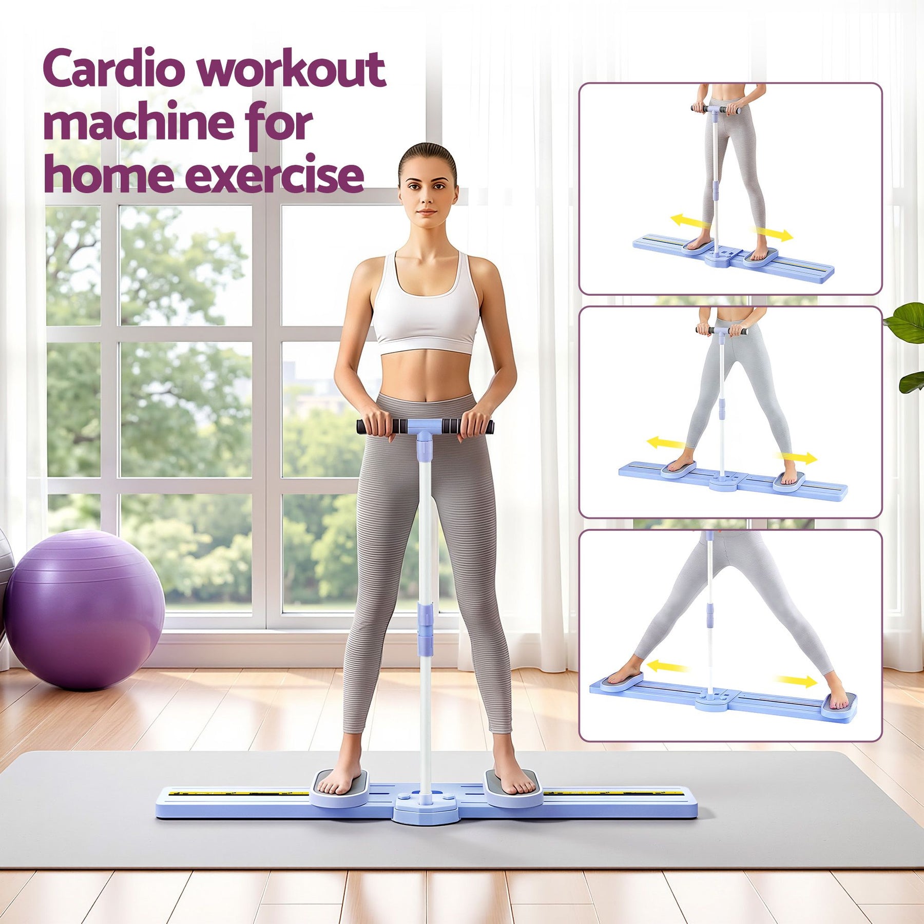 Everfit Thigh Hip Exerciser Home Ski Leg Trainer Machine Fitness Cardio Foldable - SportZone.co.nz