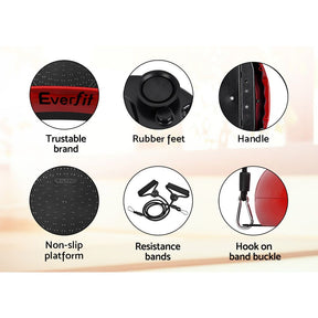 Everfit Vibration Machine Platform Resistance Rope Home Fitness Dark Red - SportZone.co.nz