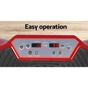 Everfit Vibration Machine Platform Resistance Rope Home Fitness Dark Red - SportZone.co.nz