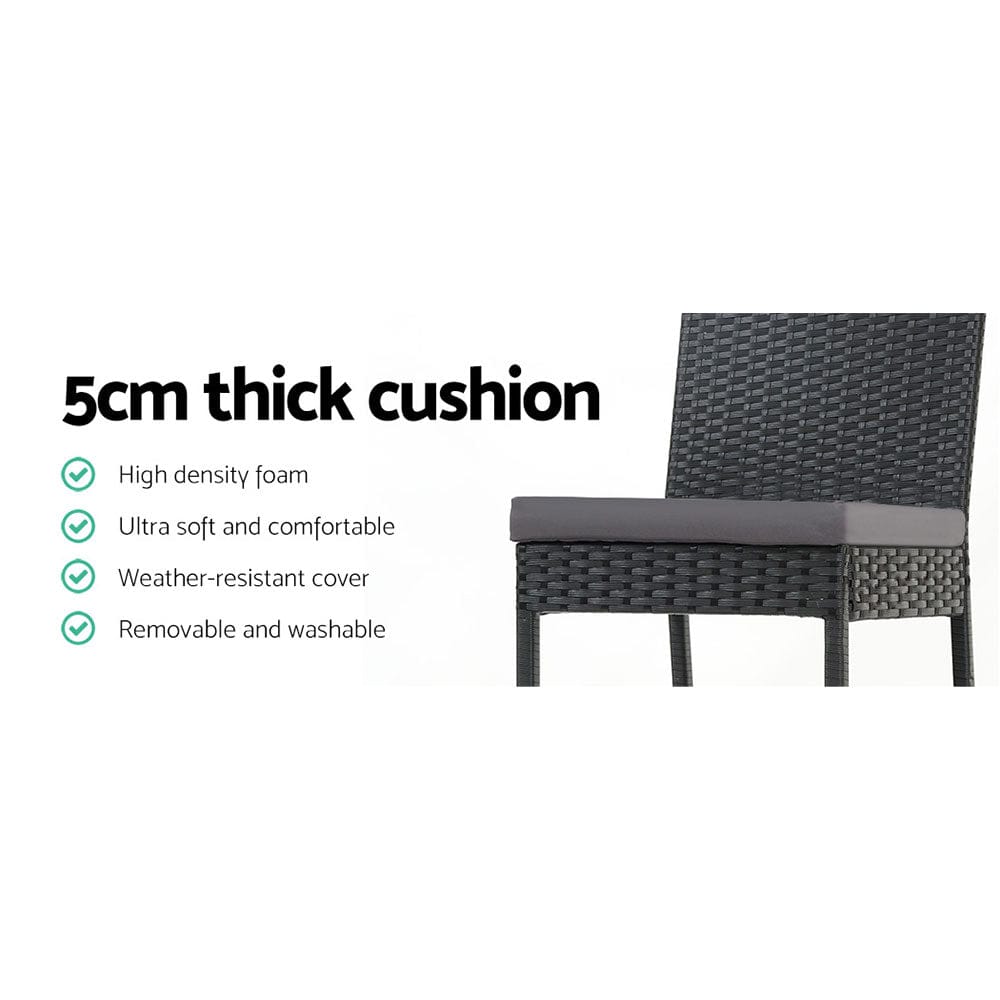 Gardeon 2 - Piece Outdoor Bar Stools Dining Chair Bar Stools Rattan Furniture - SportZone.co.nz
