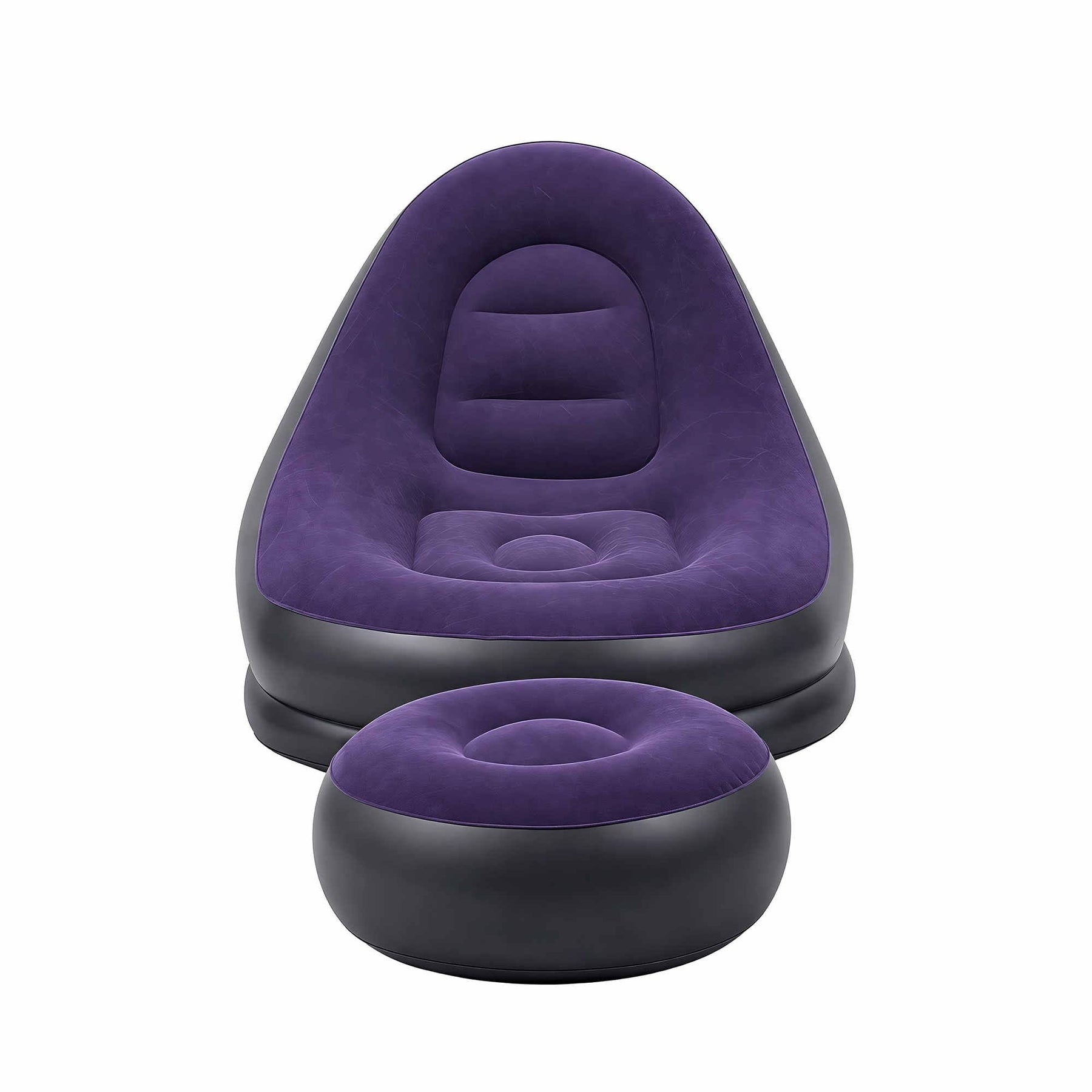 Gardeon Inflatable Air Chair with Ottoman & Pump Purple - SportZone.co.nz