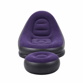 Gardeon Inflatable Air Chair with Ottoman & Pump Purple - SportZone.co.nz