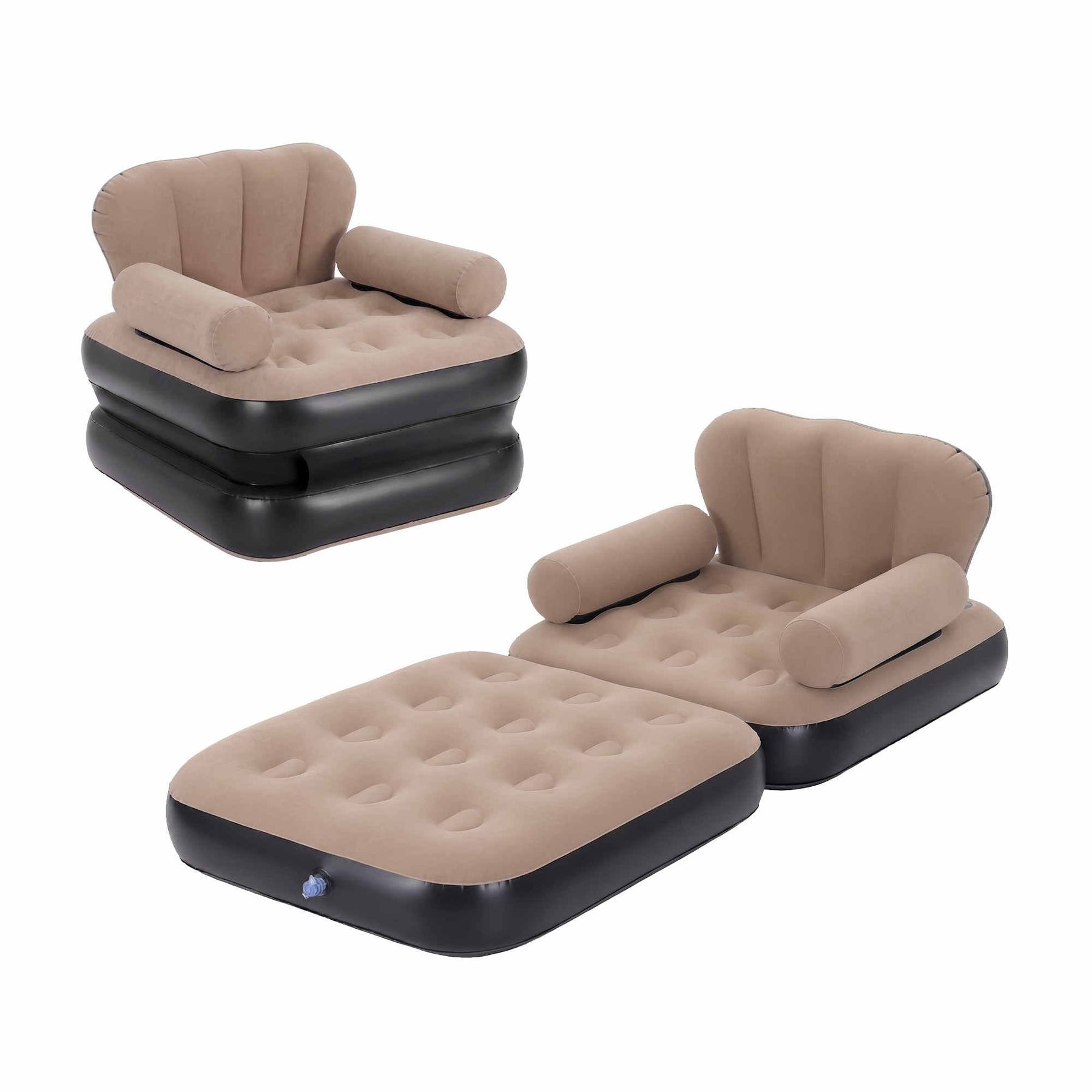 Gardeon Inflatable Chair Sun Lounge Air Sofa Blow Up Air Chair for Camping with Pump - SportZone.co.nz