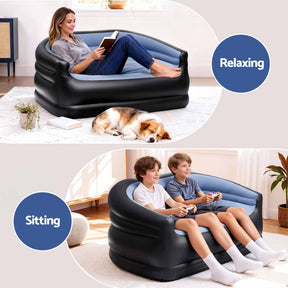 Gardeon Outdoor Air Sofa Inflatable Couch Two-Seater Lounge Chair with Pump Blow Up Couches for Camping - SportZone.co.nz