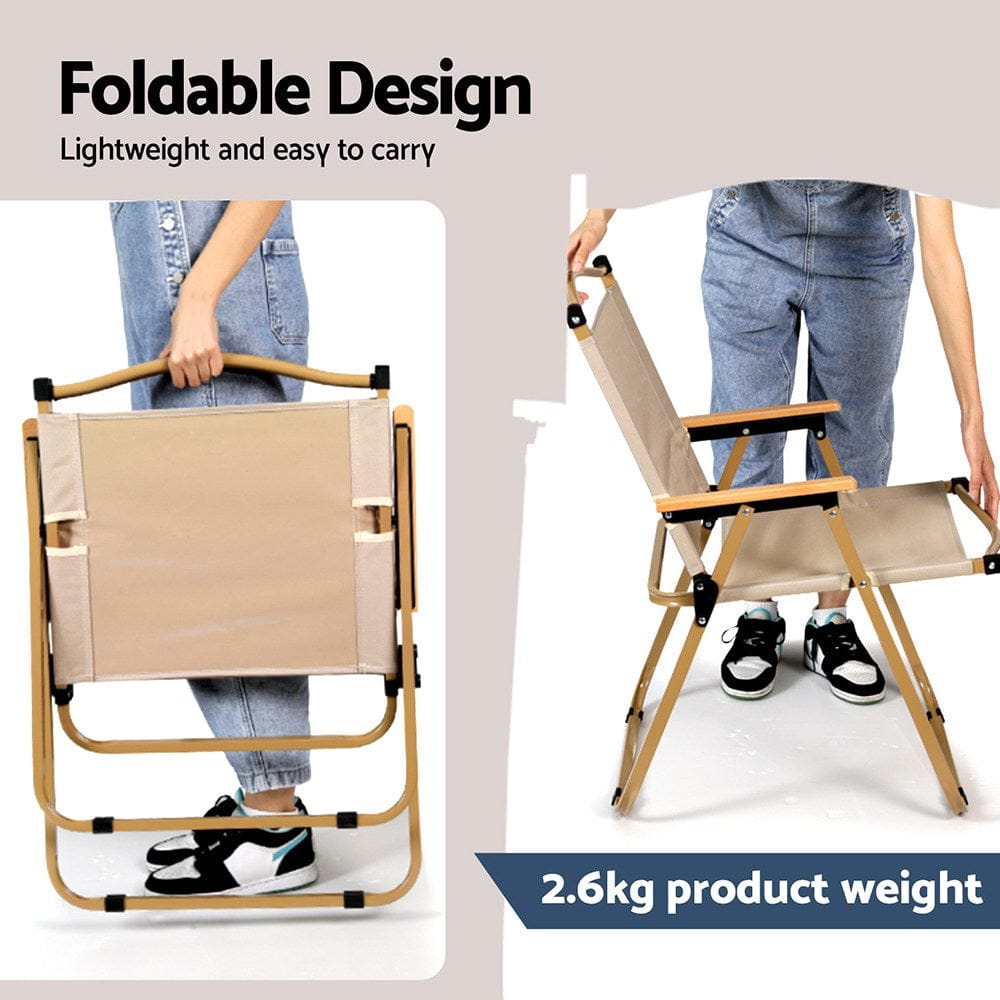 Gardeon Outdoor Camping Chairs Portable Folding Beach Chair Patio Furniture - SportZone.co.nz