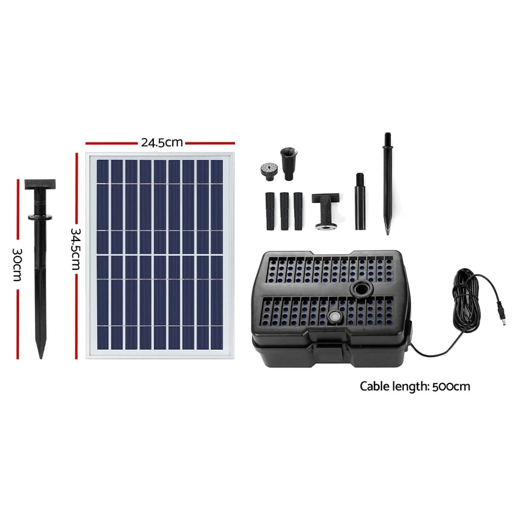 Gardeon Solar Pond Pump Water Fountain Filter Box Submersible Outdoor Pool 6.6FT - SportZone.co.nz