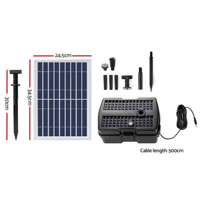 Gardeon Solar Pond Pump Water Fountain Filter Box Submersible Outdoor Pool 6.6FT - SportZone.co.nz