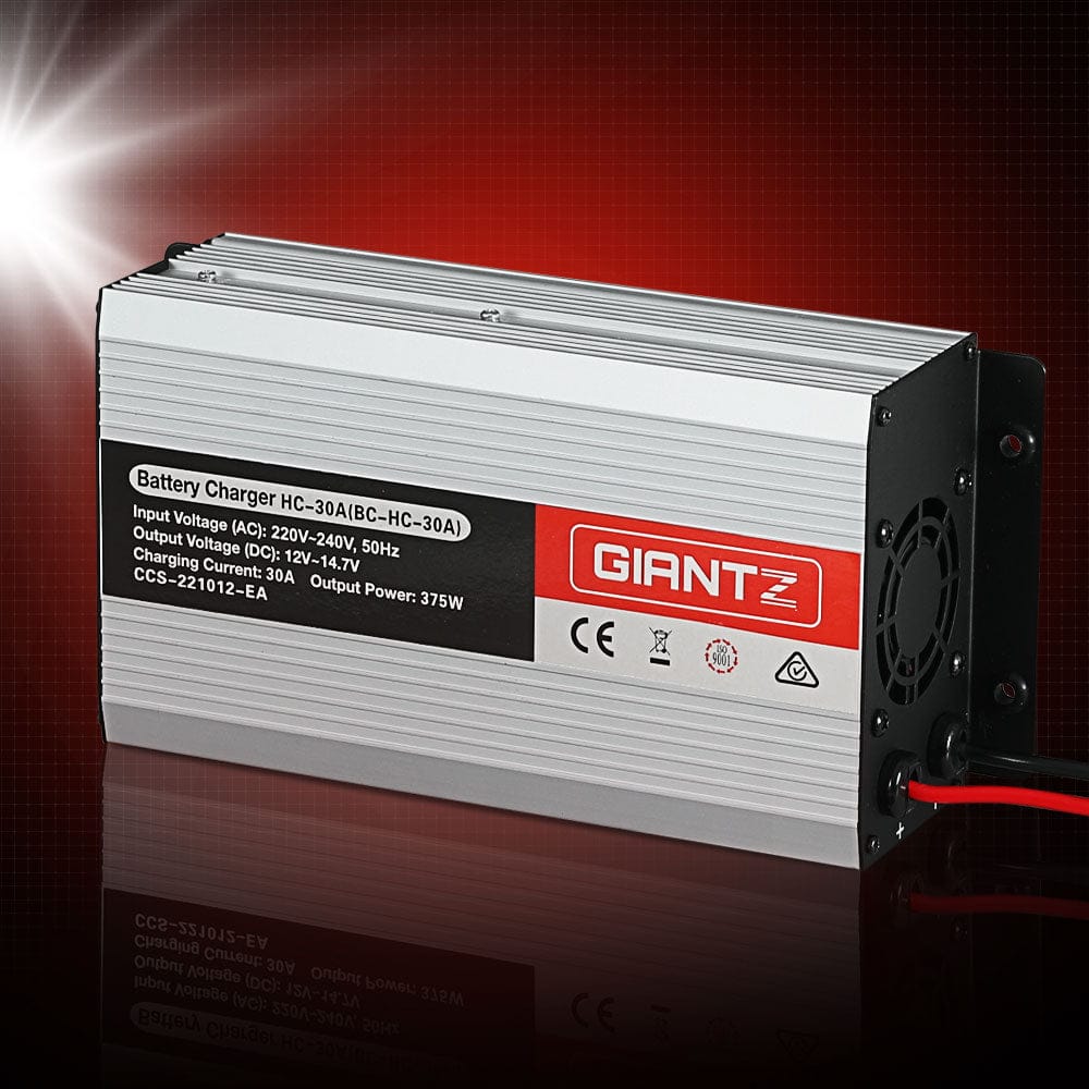Giantz 12V 30A Car Battery Charger 30Amp ATV 4WD Boat Caravan - SportZone.co.nz