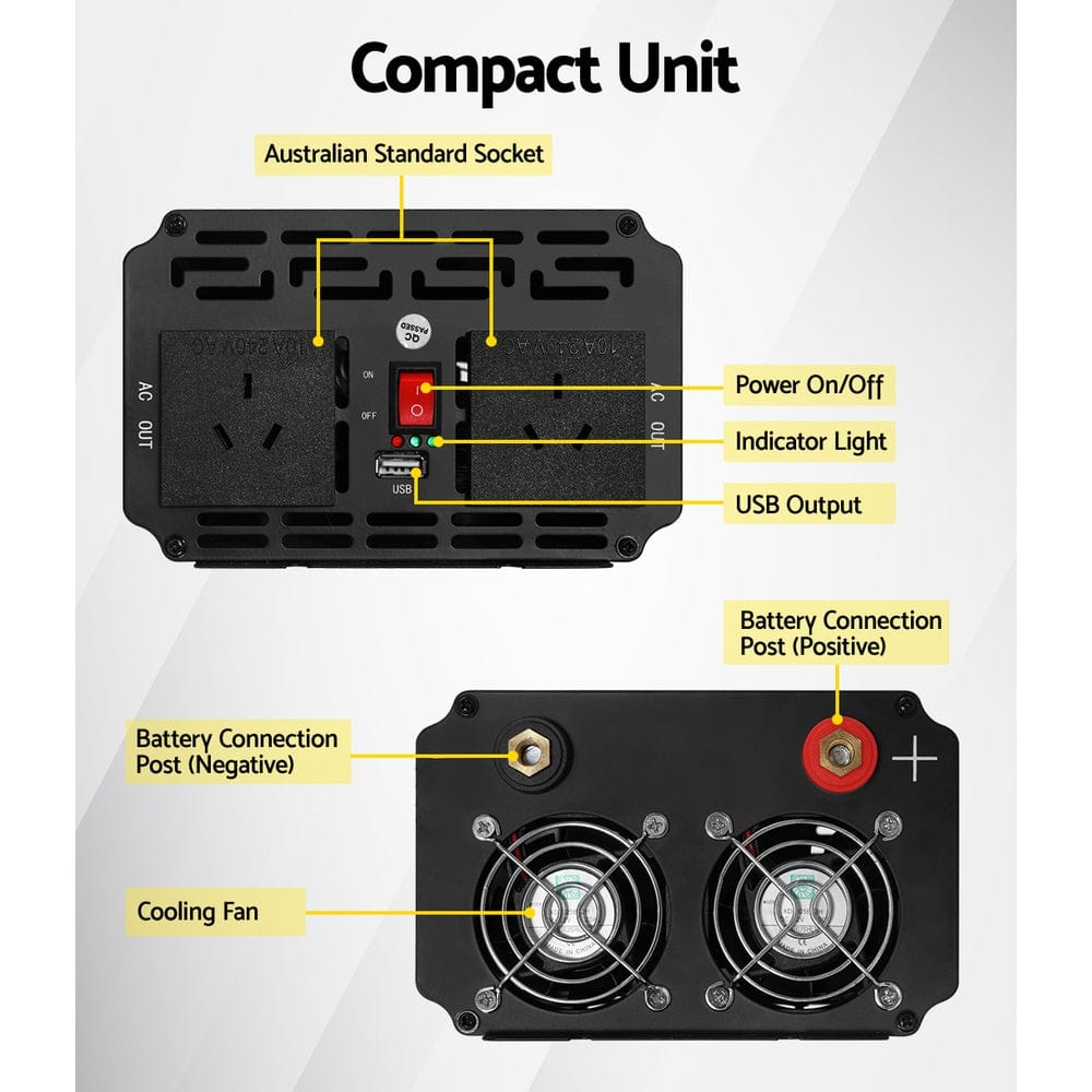 Giantz 1500W Puresine Wave DC - AC Power Inverter - SportZone.co.nz
