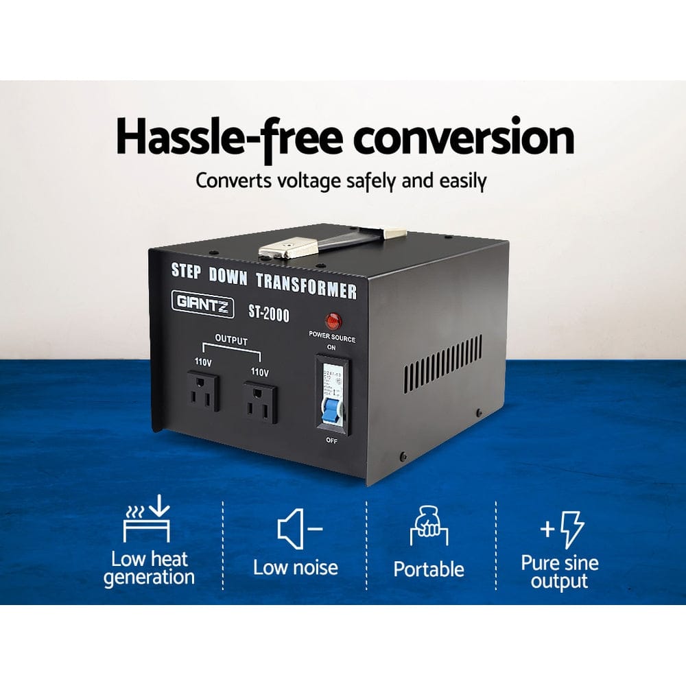 Giantz 2000 Watt Step Down Transformer - SportZone.co.nz