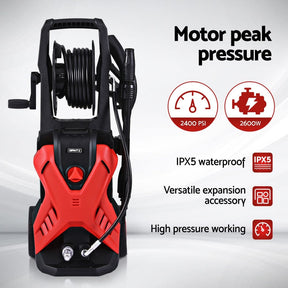 Giantz 2400PSI High Pressure Washer Electric Water Cleaner Pump 10M Jet Hose Gurney - SportZone.co.nz