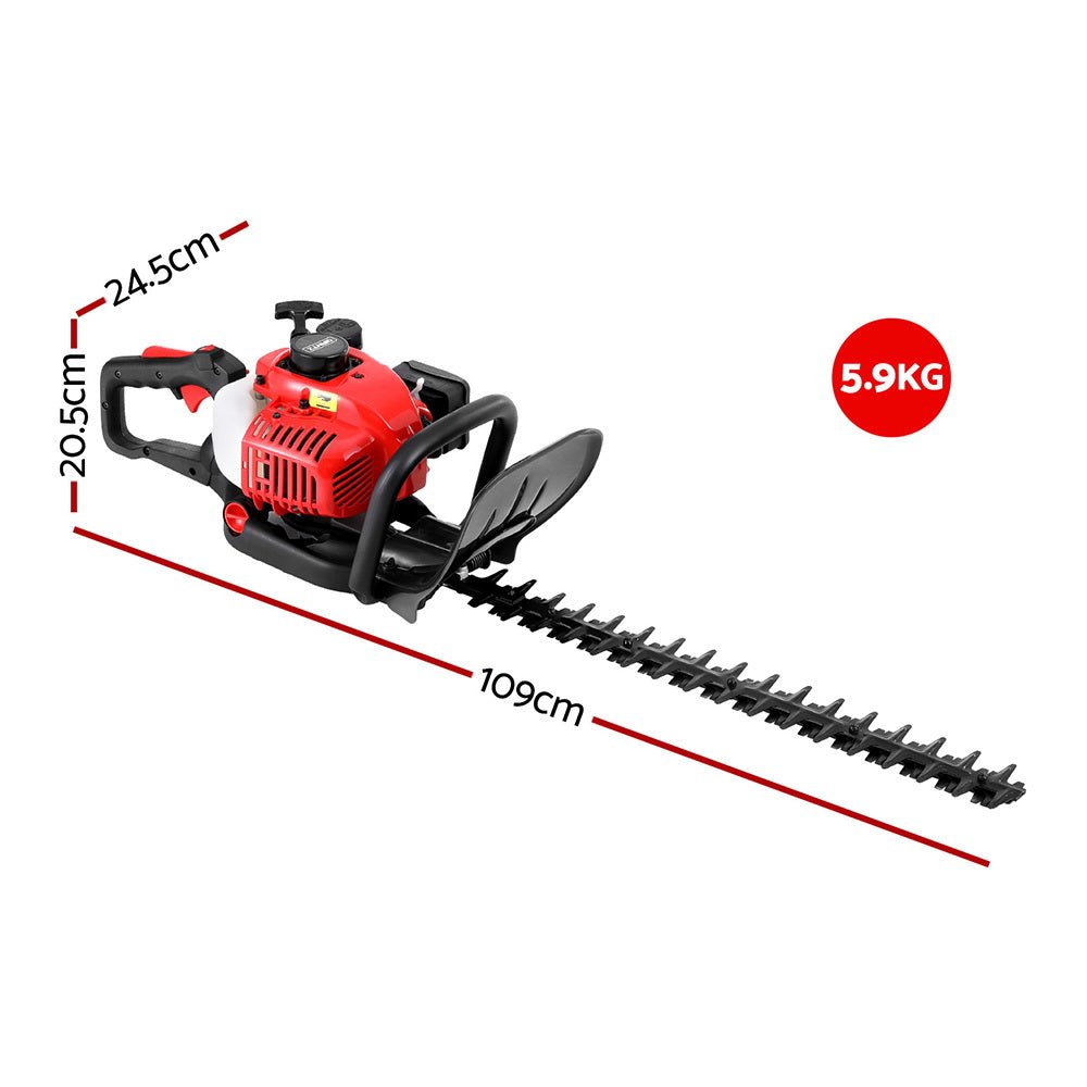Giantz 25.4CC Petrol Hedge Trimmer 24" Dual Blade Tree Grass Garden Tool - SportZone.co.nz