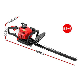 Giantz 25.4CC Petrol Hedge Trimmer 24" Dual Blade Tree Grass Garden Tool - SportZone.co.nz