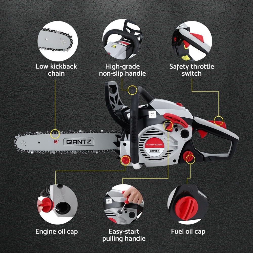 Giantz 42CC Petrol Chainsaw 16” | Powerful & Durable - SportZone.co.nz