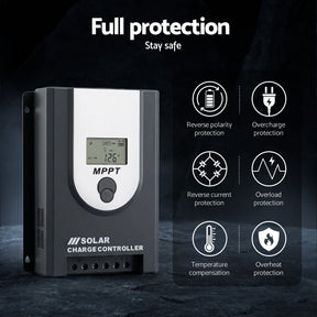 Giantz 50A MPPT Solar Charge Controller Auto 12V/24V Battery Regulator Bluetooth - SportZone.co.nz