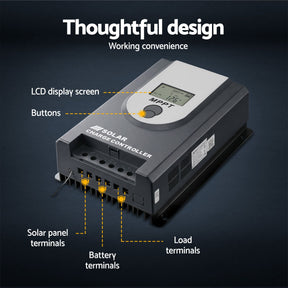Giantz 50A MPPT Solar Charge Controller Auto 12V/24V Battery Regulator Bluetooth - SportZone.co.nz