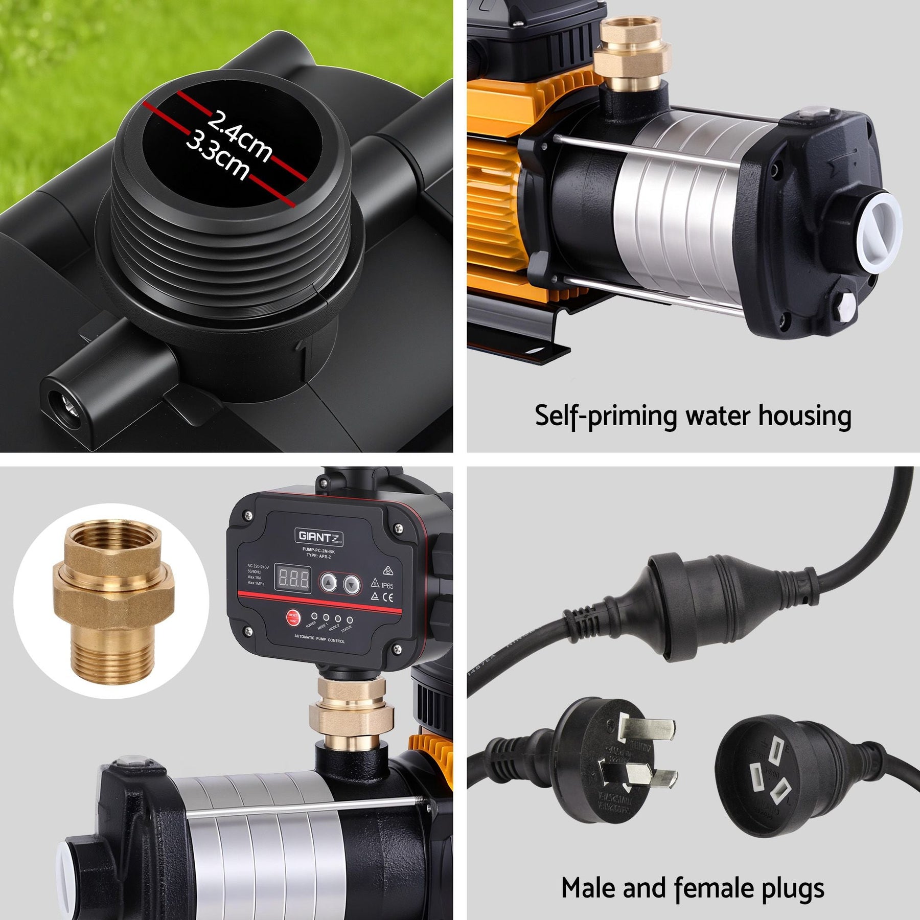 Giantz 6-Stage Water Pump Auto Controller Farm Irrigation Stainless Max. 2500W - SportZone.co.nz
