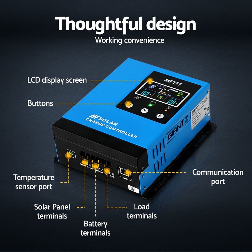 Giantz 60A MPPT Solar Charge Controller Auto 12V/24V/36V/48V Battery Regulator - SportZone.co.nz