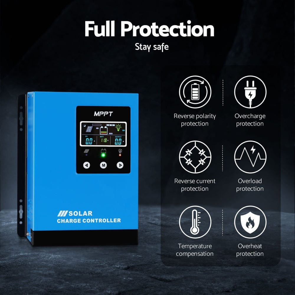 Giantz 60A MPPT Solar Charge Controller Auto 12V/24V/36V/48V Battery Regulator - SportZone.co.nz