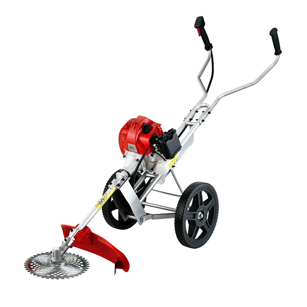 Giantz 62cc Petrol Brush Cutter Whipper Saw Trimmer 2 Stroke 3-in-1 Wheel - SportZone.co.nz