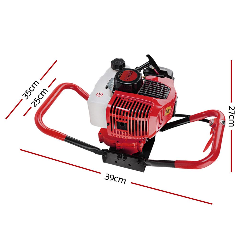 Giantz 66CC Post Hole Digger Motor Only Petrol Engine Red - SportZone.co.nz