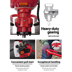 Giantz 66CC Post Hole Digger Motor Only Petrol Engine Red - SportZone.co.nz