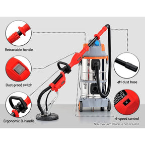 Giantz 800W Drywall Sander Plaster Wall Board Dust - SportZone.co.nz