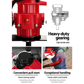 Giantz 80CC Post Hole Digger 200mm Petrol Drill Extension Auger Bits - SportZone.co.nz