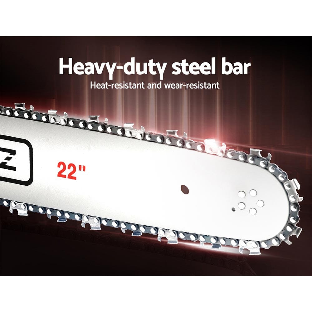 Giantz Chainsaw Petrol 62CC 22" Bar Commercial E - Start Pruning Chain Saw - SportZone.co.nz