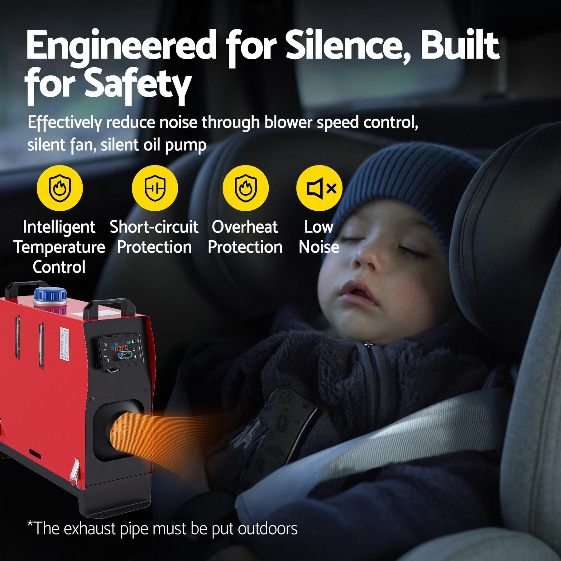 Giantz Diesel Air Heater All-in-one 12V 5KW LCD Remote Control for Car RV Indoors 2025 caravan machinery - SportZone.co.nz