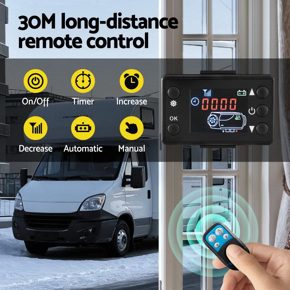 Giantz Diesel Air Heater All - in - one 12V 5KW LCD Remote Control for Car RV Indoors 2025 caravan machinery - SportZone.co.nz