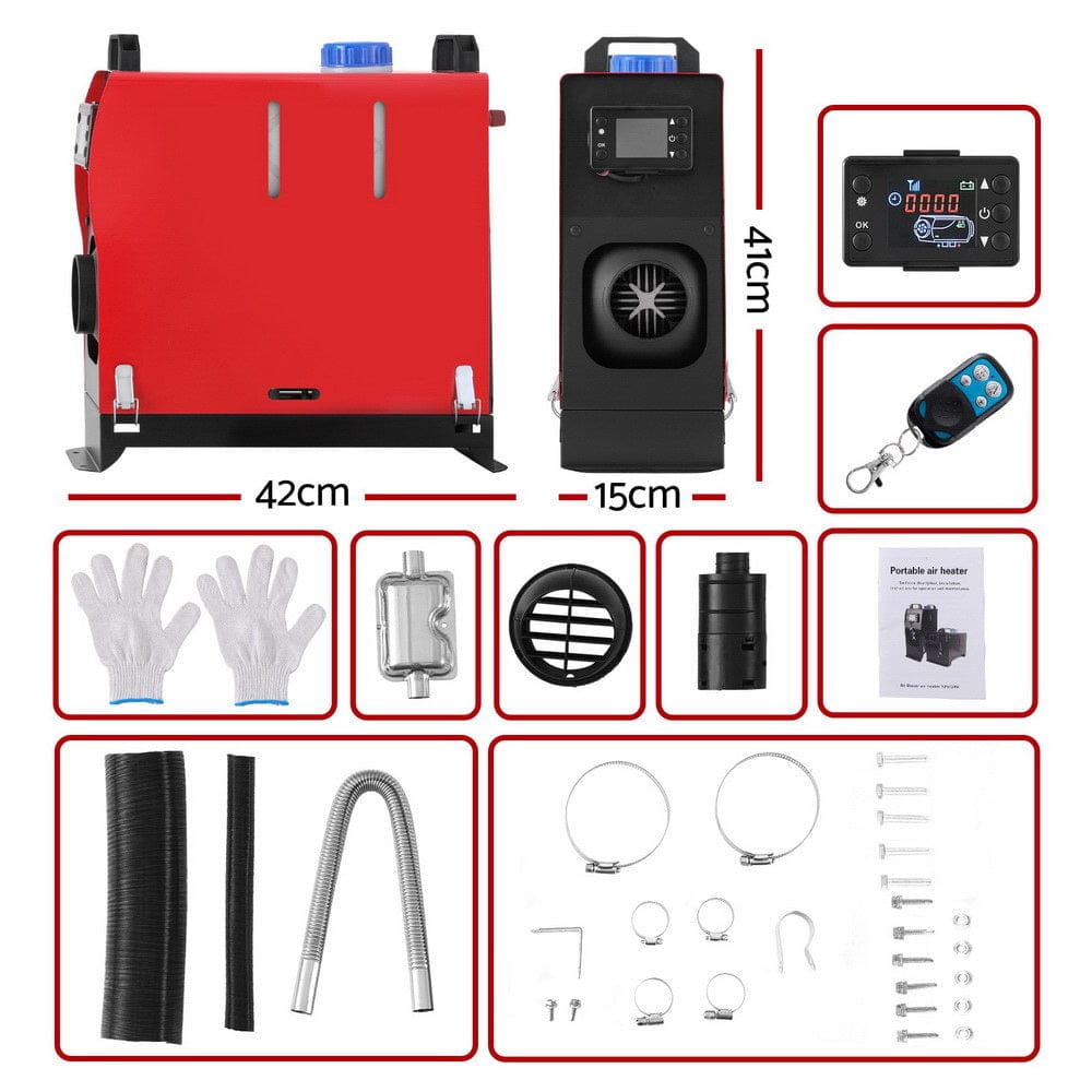 Giantz Diesel Air Heater All - in - one 12V 5KW LCD Remote Control for Car RV Indoors 2025 caravan machinery - SportZone.co.nz