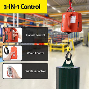 Giantz Electric Hoist Winch 500KG Wired/Wireless Remote Control - SportZone.co.nz
