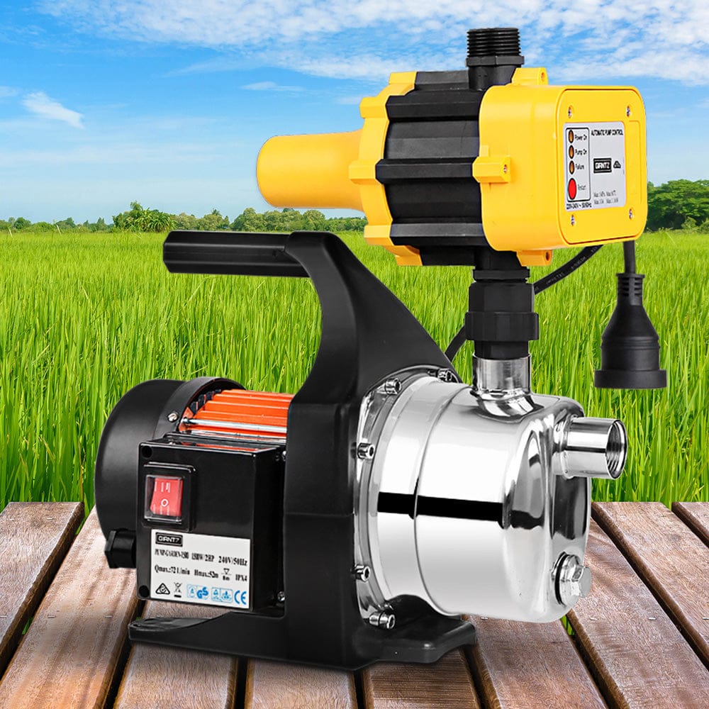 Giantz Garden Water Jet Pump High Pressure 800W Tank Rain Farm Irrigation Yellow - SportZone.co.nz