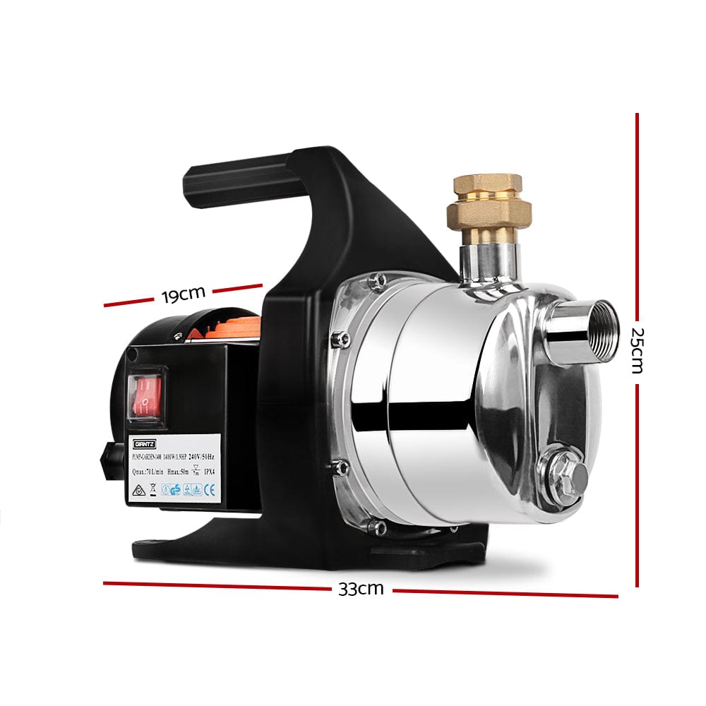 Giantz Garden Water Pump High Pressure 1500W Tank Rain Farm Irrigation House - SportZone.co.nz