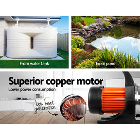 Giantz Garden Water Pump High Pressure 1500W Tank Rain Farm Irrigation House Yellow - SportZone.co.nz