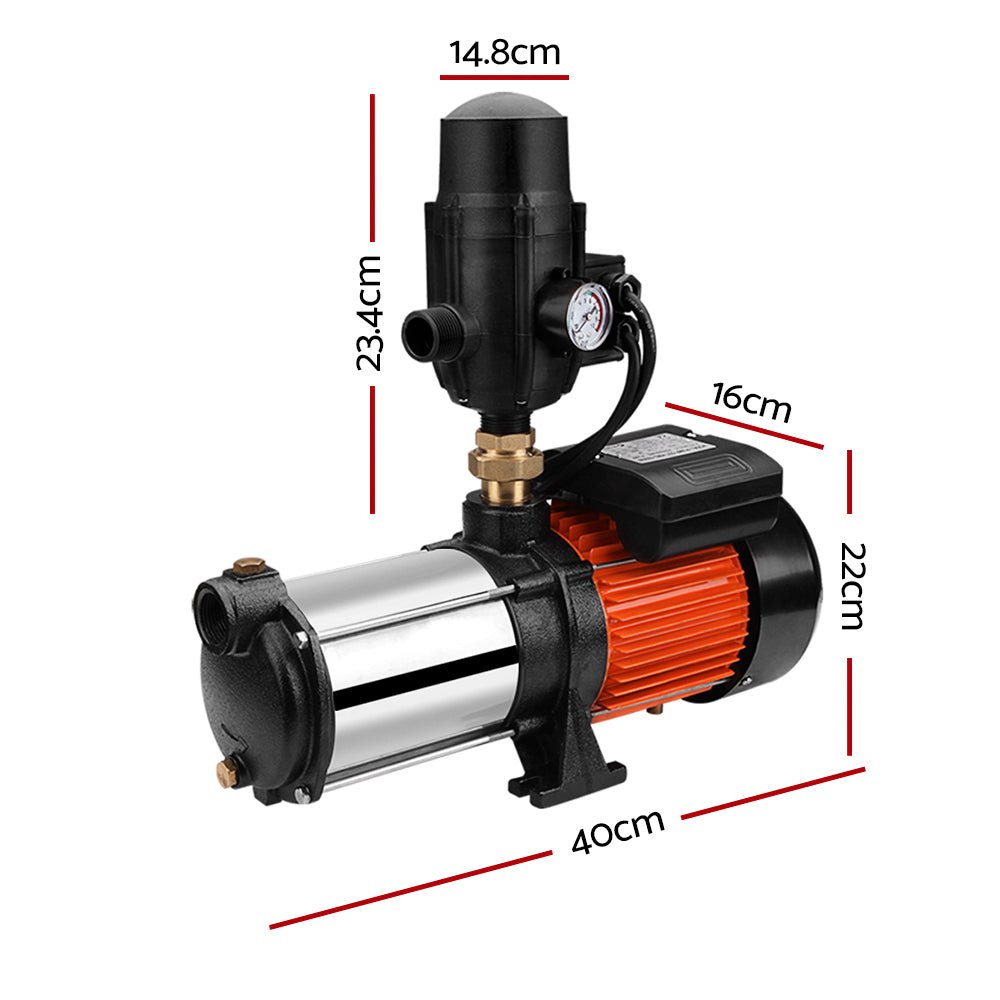 Giantz Garden Water Pump High Pressure 1800W 5-Stage Tank Irrigation Black - SportZone.co.nz