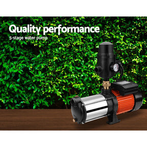 Giantz Garden Water Pump High Pressure 1800W 5-Stage Tank Irrigation Black - SportZone.co.nz