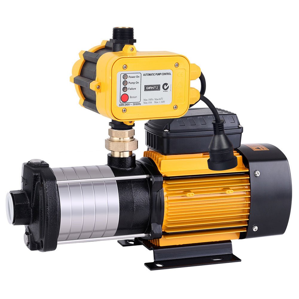 Giantz Garden Water Pump High Pressure 2500W 6-Stage Tank Irrigation Yellow - SportZone.co.nz