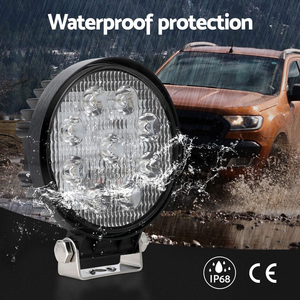 Giantz Pair LED Driving Lights 4.5 Inch Flood Spot Lights Car Truck SUV 12V 24V - SportZone.co.nz