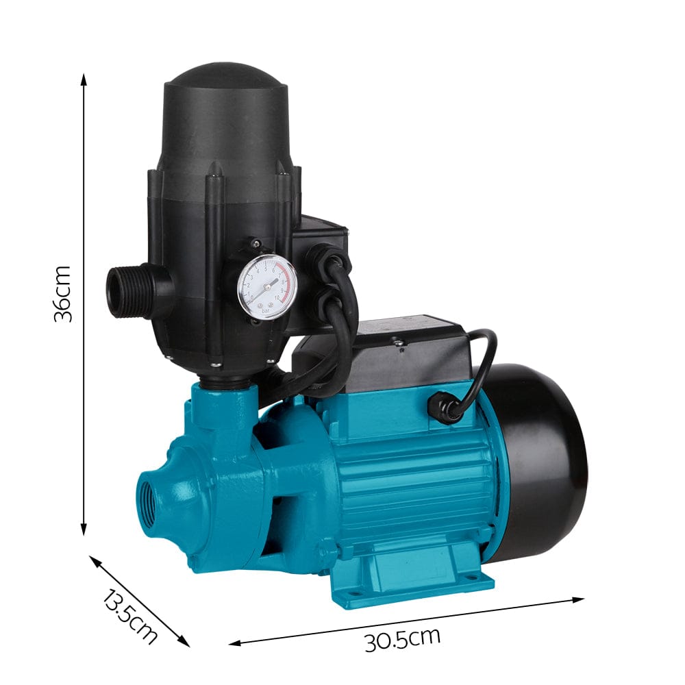 Giantz Peripheral Water Pump Garden Boiler Car Wash Auto Irrigation QB80 Black - SportZone.co.nz