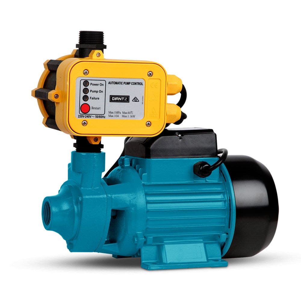 Giantz Peripheral Water Pump Garden Boiler Car Wash Auto Irrigation QB80 Yellow - SportZone.co.nz