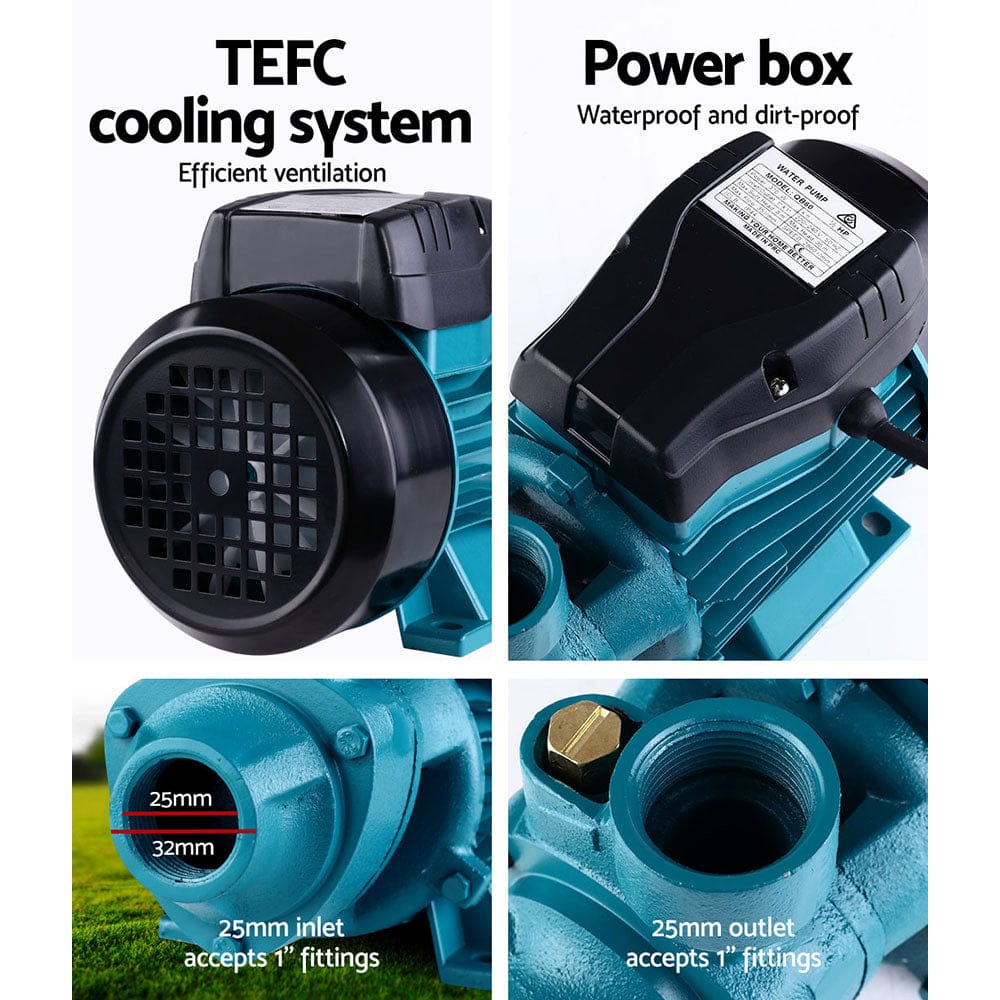 Giantz Peripheral Water Pump Garden Boiler Car Wash Electric Irrigation QB60 Yellow - SportZone.co.nz