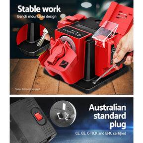 Giantz Tool Sharpener 96W Electric Drill Bit Knife Scissor Chisel Planer Grinder - SportZone.co.nz