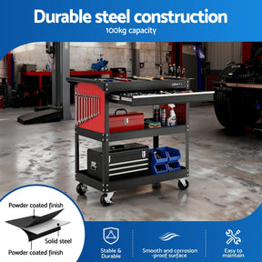 Giantz Tool Trolley Cart Rolling Cabinet with Drawer Workshop Garage Storage - SportZone.co.nz
