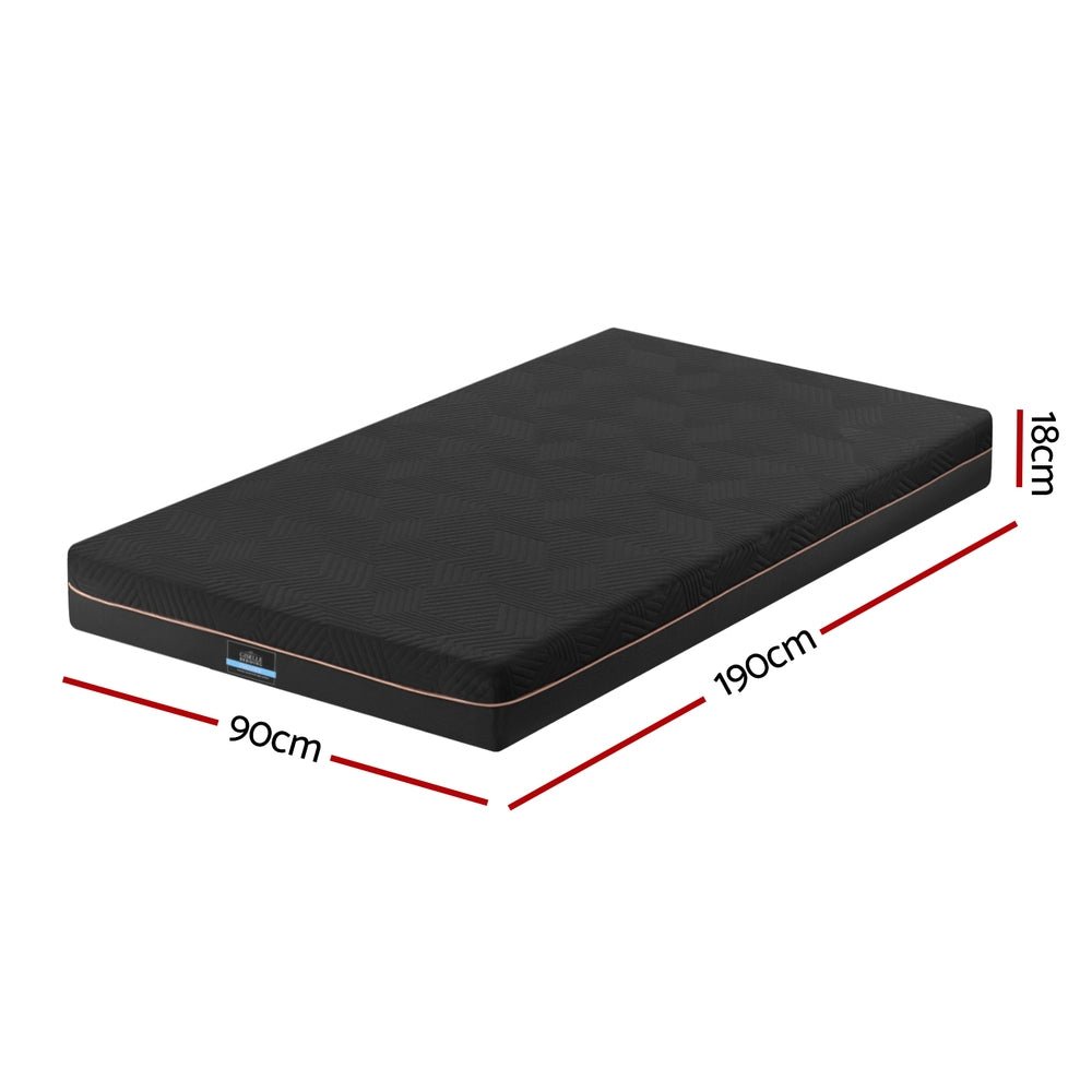 Giselle 18cm Memory Foam Mattress Green Tea Foam Cool Gel Foam Mattresses Single - SportZone.co.nz